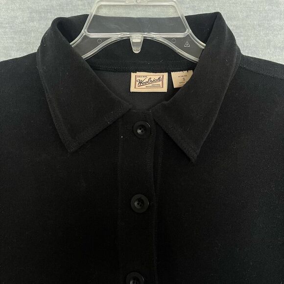 Woolrich Black Shacket Women's Small Microfiber Fleece Minimalist Shirt Jacket - Picture 3 of 10